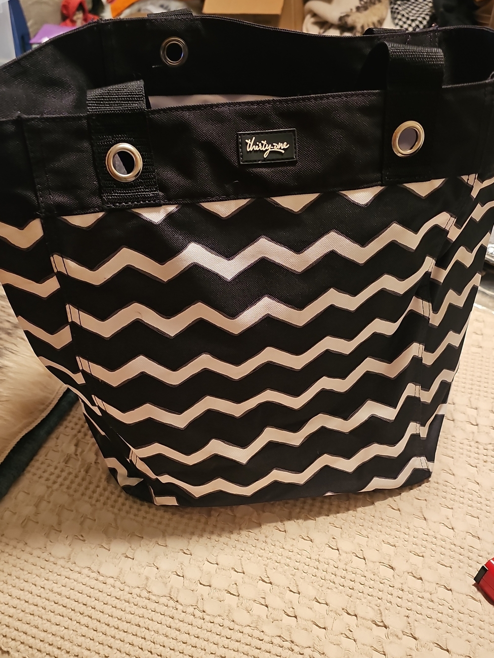 thirty-one Black & White Chevron Tote